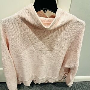 Calia Light Pink Cowl Neck Scuba Sweater Small